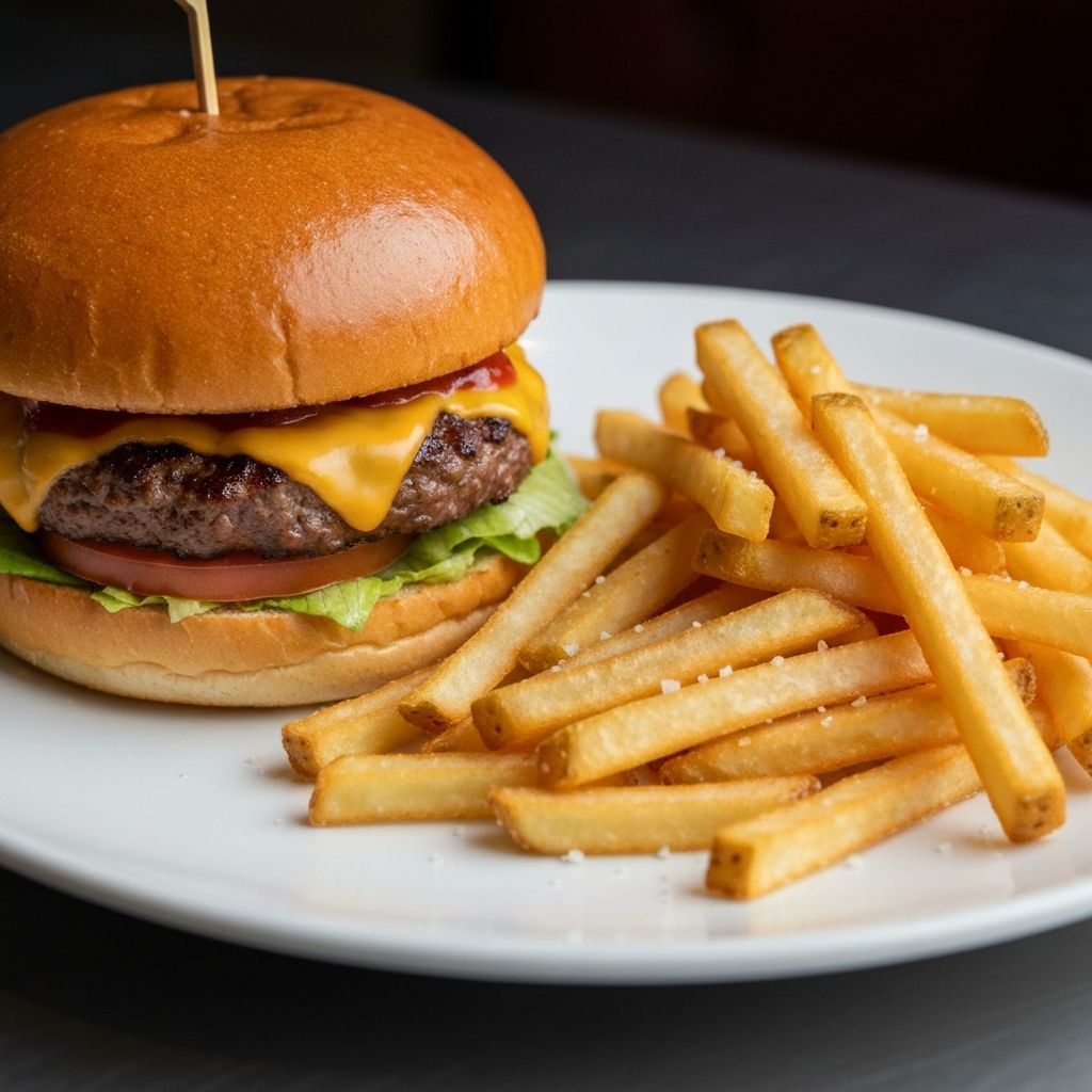 Burger et frites fraîches